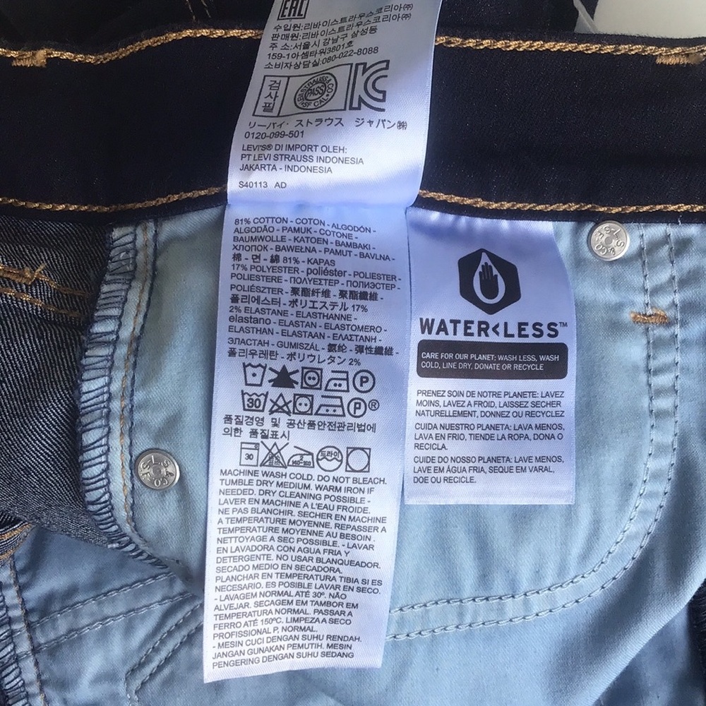 Levi’s 312 shaping slim dark blue jeans 26 x 32 Long - Picture 6 of 16